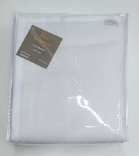 Sferra Home Collection Plush Blanket 8890 King White 100% Cotton picture