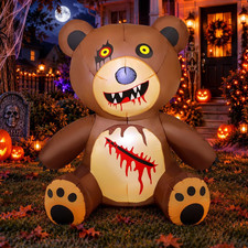 GOOSH 5 FT Halloween Inflatables Outdoor Decorations Teddy Bear Spooky Blow up Y picture