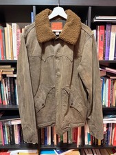 RRL Ralph Lauren wool-collar brown denim jacket L - wool-lined - barely worn picture