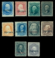 US 1861/66  SPECIMEN  overprinted set  (Type b) Scott # 63S-78S  UNUSED - Scarce picture