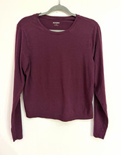 Old Navy Women’s XL Purple Solid Crew Neck Long Sleeve Knit Pullover T-Shirt picture
