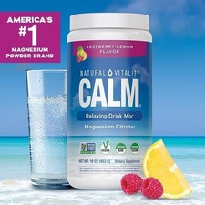 Natural Vitality CALM Magnesium Citrate Powder Drink Mix Raspberry Lemon 16oz picture