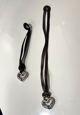 Brighton Silver Heart Handbag Charm Set 2-Piece, Black Strap Accents Logo picture