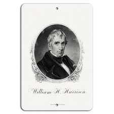 BanginPrints Presidential Portrait Sign William H Harrison Vintage Aluminum picture