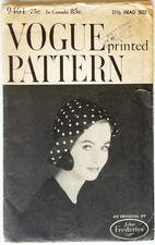 Vintage 1958 Vogue Pattern 9461 John Frederics: Hat Size 21 ½ Uncut picture