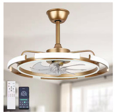 Bella Depot Modern 24 in. Gold Smart LED Ceiling Fan w/ Remote Ceiling Fan 🔷 picture