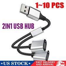 USB A Splitter USB A Male to 2 Female USB Y Splitter USB Splitter for Laptop LOT picture