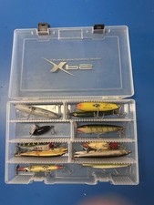 intage Fishing Lure Lot Heddon Zara Spook Topwater Lures + XPS Tackle Box picture
