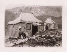 Impressive 1800s Original HERKOMER SIGNED Etching 