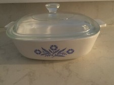 Corningware 1 Qt Blue Cornflower Casserole Dish Early 1960’s Blue Stamp W/lid picture