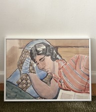 Original Framed Watercolor by Artist Charles Downing Lay picture