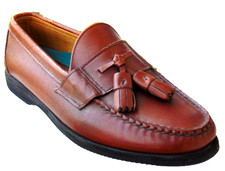 SEBAGO LITES MENS BROWN SHOES W/TASSELS LOAFERS SLIP ONS MOC~9 picture