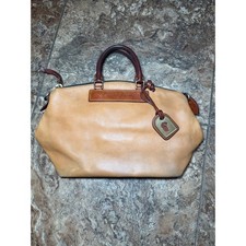 Dooney & Bourke Florentine Vacchetta Leather Satchel Bag Tan Brown Handbag picture