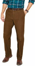 Men's Croft & Barrow Flat-Front Corduroy Pants,Brown, 40x34, 44x32, MSRP $54 picture