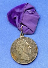 1845-1886 Ludwig II Koenig King of Bayern Bavaria Medal with Ribbon picture