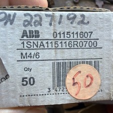 NEW Box old stock of 50 ABB 1SNA115116R0700 Terminal Blocks picture
