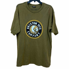 Brixton Men's L Green Graphic Logo Crew Neck Short Sleeve Regular Fit Tee picture