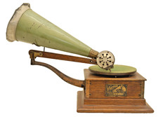 RARE ANTIQUE VICTOR TYPE R DISC PHONOGRAPH OAK picture