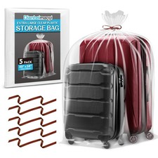 5 Pack 40” x 58” Extra Large Clear Plastic 40 x 58 inches, Transparent picture