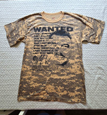 Morgan Wallen “Wanted” camouflage graphic T-shirt With Mug Shot Graphic  Front picture