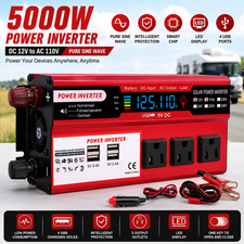 Car Power Inverter 5000W DC 12V To AC 110V Pure Sine Wave Solar Converter 4 USB picture