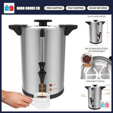 32-Cup Stainless Steel Electric Coffee Urn - 6L Commercial Coffee Maker picture