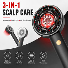 3-in-1 Hair Scalp Massager 650nm Red Light Oil Applicator USB-C IPX7 picture