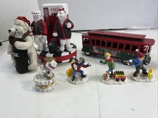 Vintage Coca-Cola Lot Polar Bear Music Box, St A & Trolley, Trinket, Figs DD picture