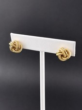 100% Real 14k yellow gold love knot earrings, Size 12MM picture