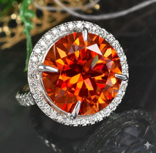 RARE 11.60 Ct Certified Flame Orange Diamond Pendant Necklace-FREE Diamond Studs picture