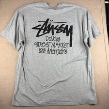 Stussy Dover Street Market LA Shirt Mens 2XL Gray Streetwear Logo Graphic picture