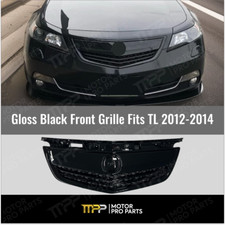 Fits 2012-2014 Acura TL Gloss Black Front Upper Grill/ Grille Assembly Whole Kit picture