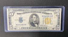1934A $5 Silver Certificate North Africa Yellow Seal WWII Fr 2307 K-A picture