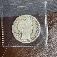 1907-D Barber Silver Half Dollar Uncertified Sharp Details Great Condition picture