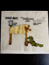 1986 Flintstone Kids Animation Cel Alligator Car Wash Brush Hanna-Barbera Art picture