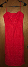 Speechless Women’s Red Floral Lace Sweetheart Spaghetti Strap Maxi Dress L picture