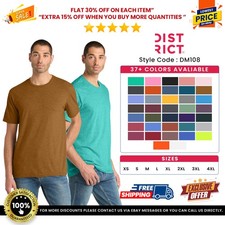 District DM108 Men's 100% Pure Crew Perfect T Shirt Blend Neck Tee Top T-Shirt picture