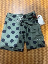 Marshall Artist Vintage Swim Shorts Olive Polka Dot Size 28 XS NWT SS13 picture