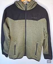 Spyder Men M Full Zip Fleece Hoodie Olive Green Black Colorblock Waffle Jacket picture