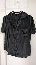 Juicy Couture Pajama Set Size L Black Velour Logo Print picture