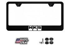 HKS Metal License Plate Frame | Street Racing Performance | Reflective White picture