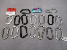 Mixed Lot of 17 Climbing Carabiners DMM Petzl Omega Kong Assorted Used & New picture