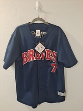 Vintage True Fan MLB Atlanta Braves Jeff Francoeur #7 Blue Jersey Large NWT picture