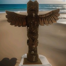 Vintage Eric Williams Totem Pole Ditidaht Nuu-chah-nulth Native Signed Carving picture