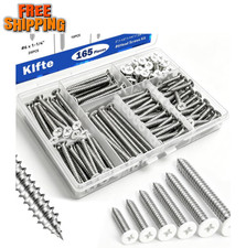 165PCS #6 White Head Screws for 2.8mm-3.0mm Holes, White Wood Screw Assortment K picture