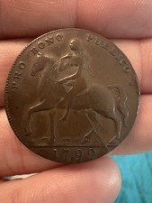 1792 ENGLAND WARWICKSHIRE COVENTRY LADY GODIVA HALF PENNY CONDOR TOKEN picture