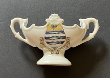 Vintage Worthing Crested Porcelain Mini Pedestal Bowl, West Sussex Souvenir, 5