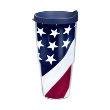 Tervis American Flag Colossal 24 oz Tumbler with lid Red White Blue USA America picture