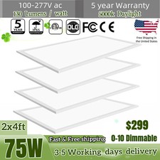 4-12Pack 2x4 Ft LED Panel Light Drop Ceiling Flat 5000K Recessed Troffer Fixture picture