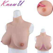 Realistic Silicone Breast Forms Breast Plate Fake Boobs D/E/G Cup Crossdresser picture